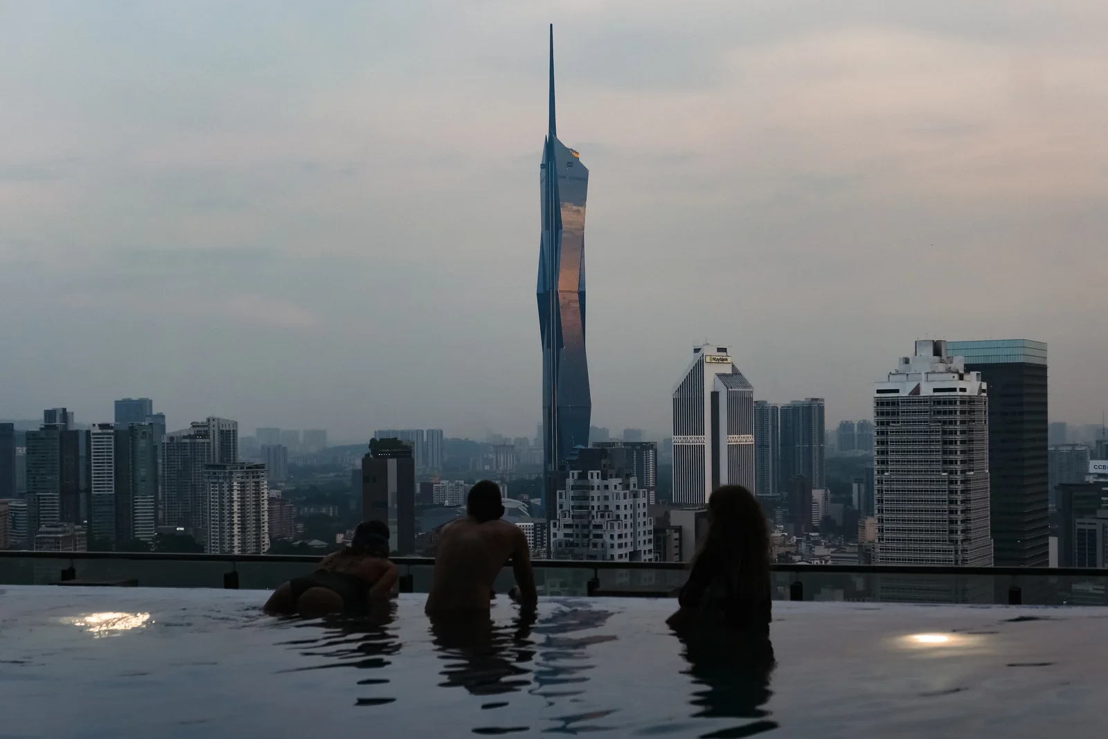 Infinity pool overlooking the Kuala Lumpur skyline