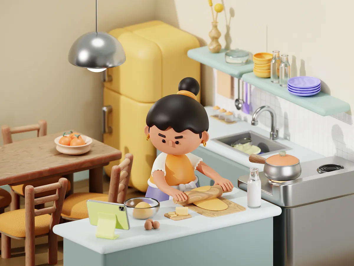 Cooking - 3D Illustration