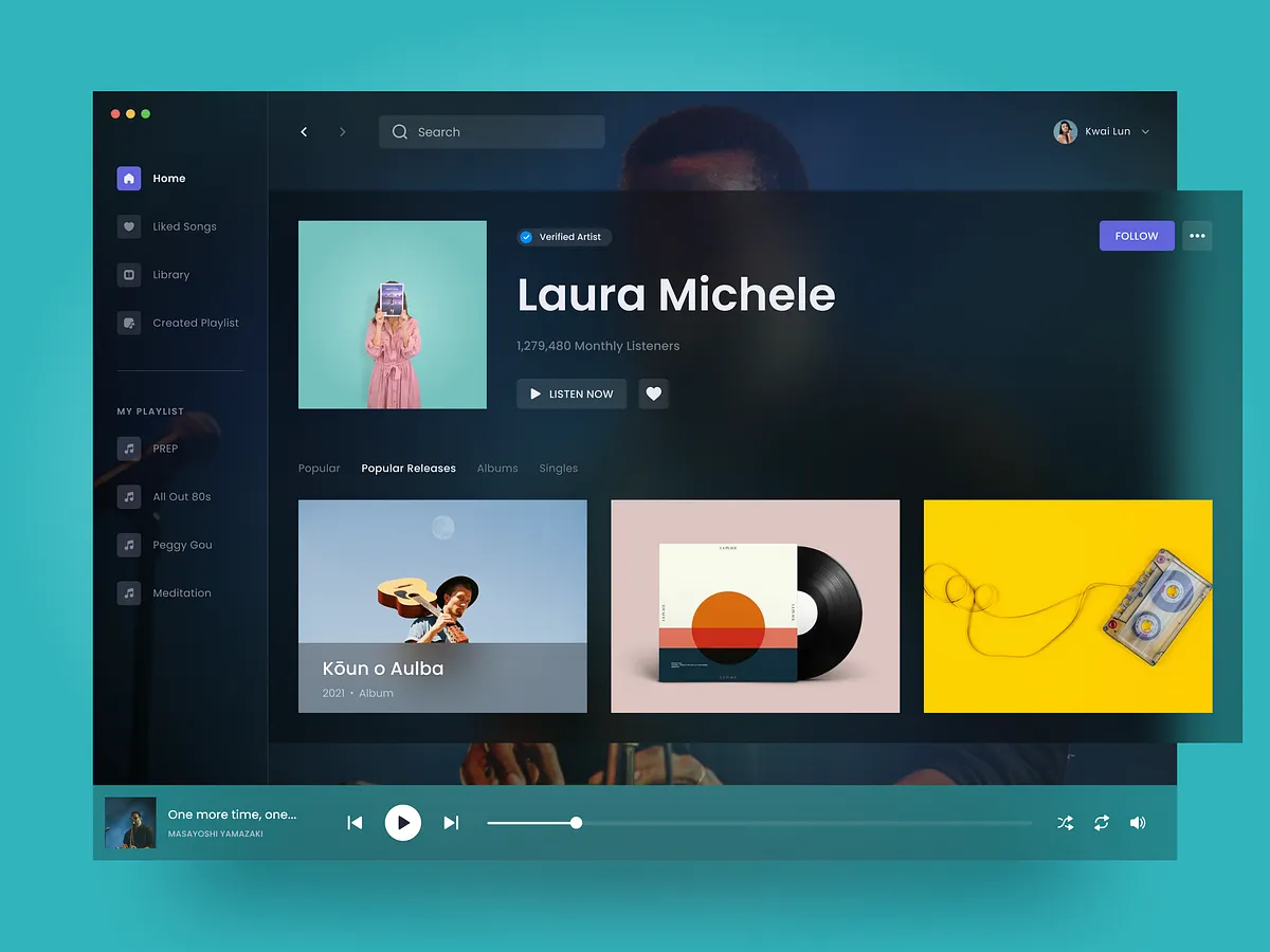 Music player - Dashboard